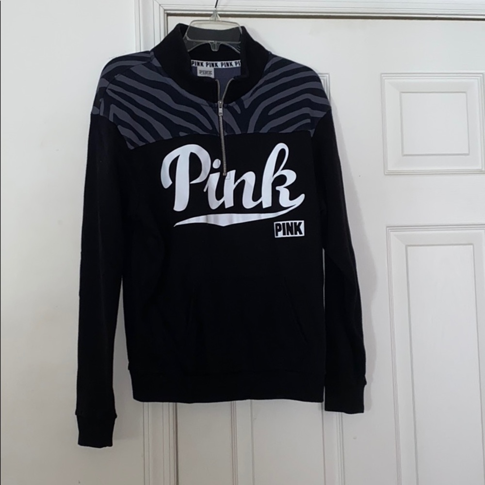 Pink quarter zip-up sweatshirt